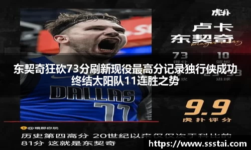 东契奇狂砍73分刷新现役最高分记录独行侠成功终结太阳队11连胜之势